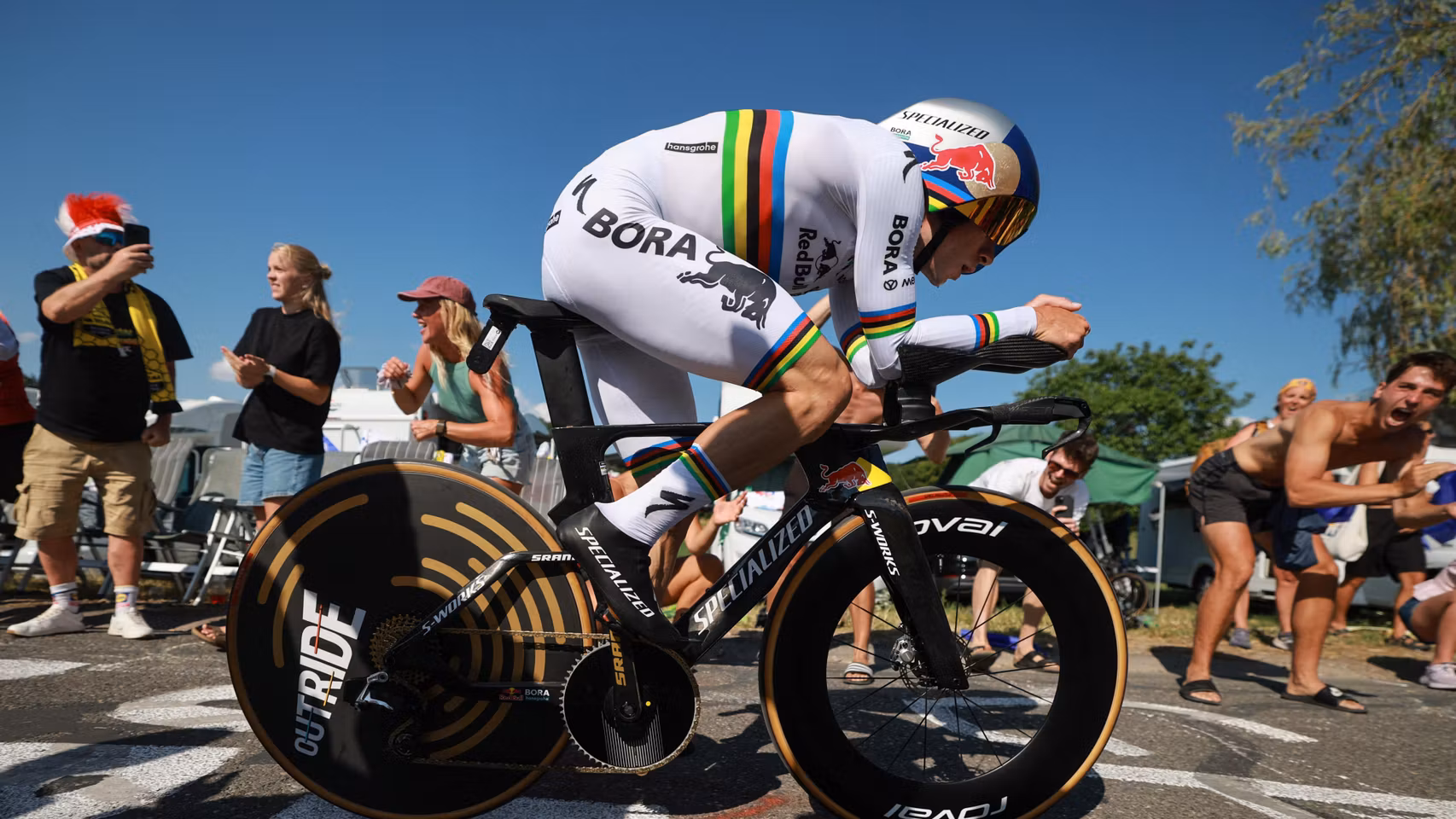 Evenepoel, durante la contrarreloj del Tour de Francia.