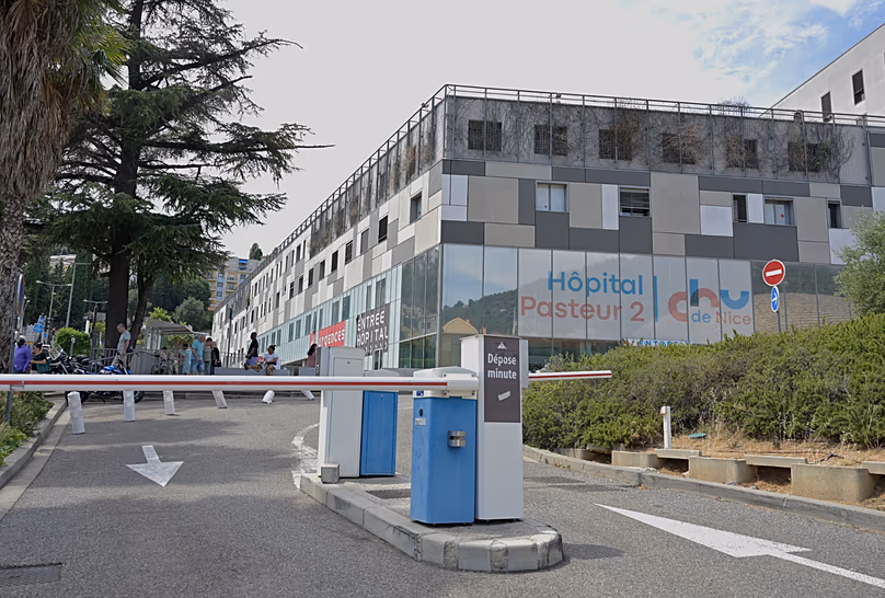 A view of a hospital where, according to reports, three people injured by an explosive device in Monaco a are being treated in Nice, 30 June, 2026
