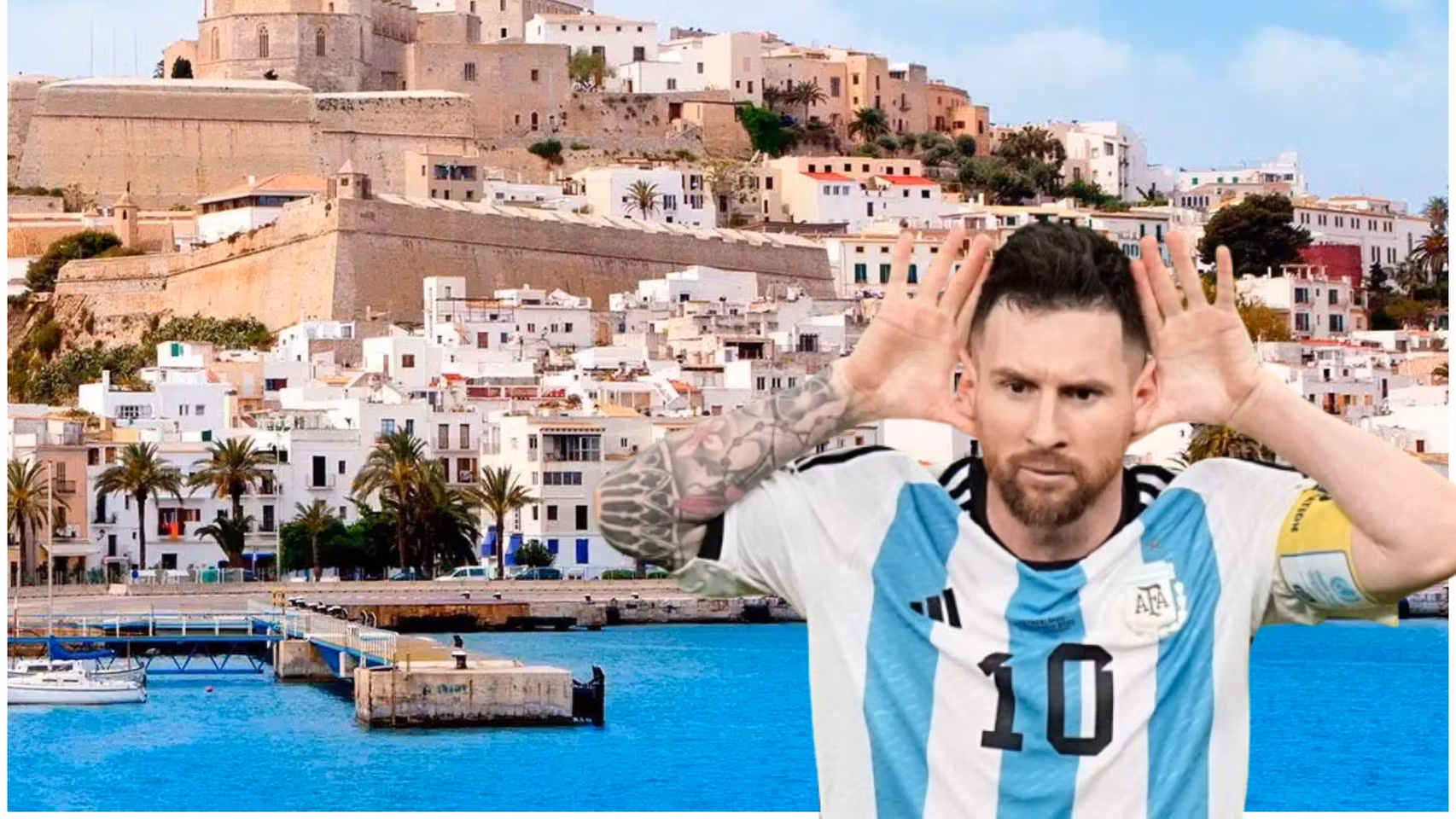 Montaje de Formentera y Messi.