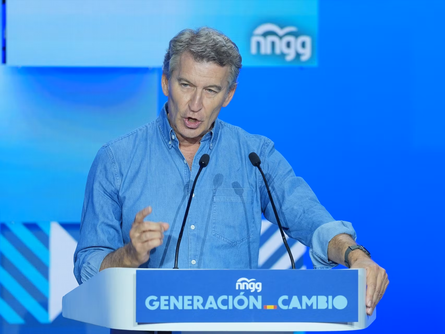 Alberto Núñez Feijóo, este sábado en Valladolid, en la clausura del Congreso de NNGG.