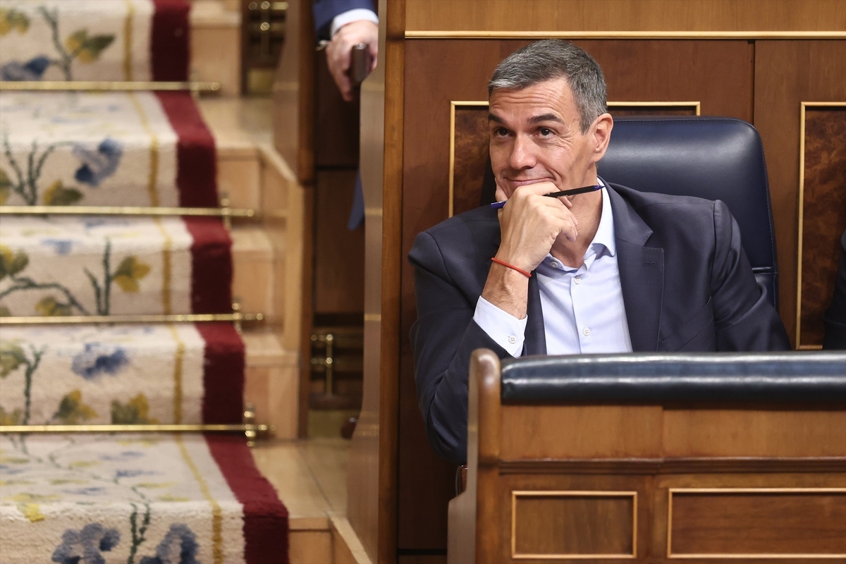 El presidente del Gobierno, Pedro Sánchez, durante una sesión plenaria en el Congreso (Eduardo Parra / Europa Press)