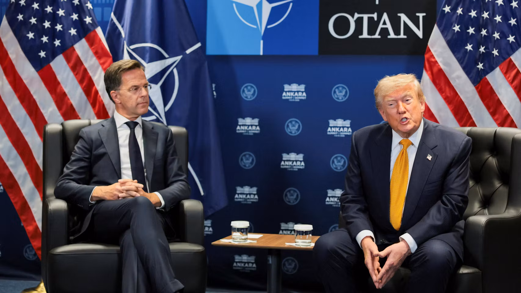 Mark Rutte y Donald Trump en la cumbre de la OTAN en Ankara.