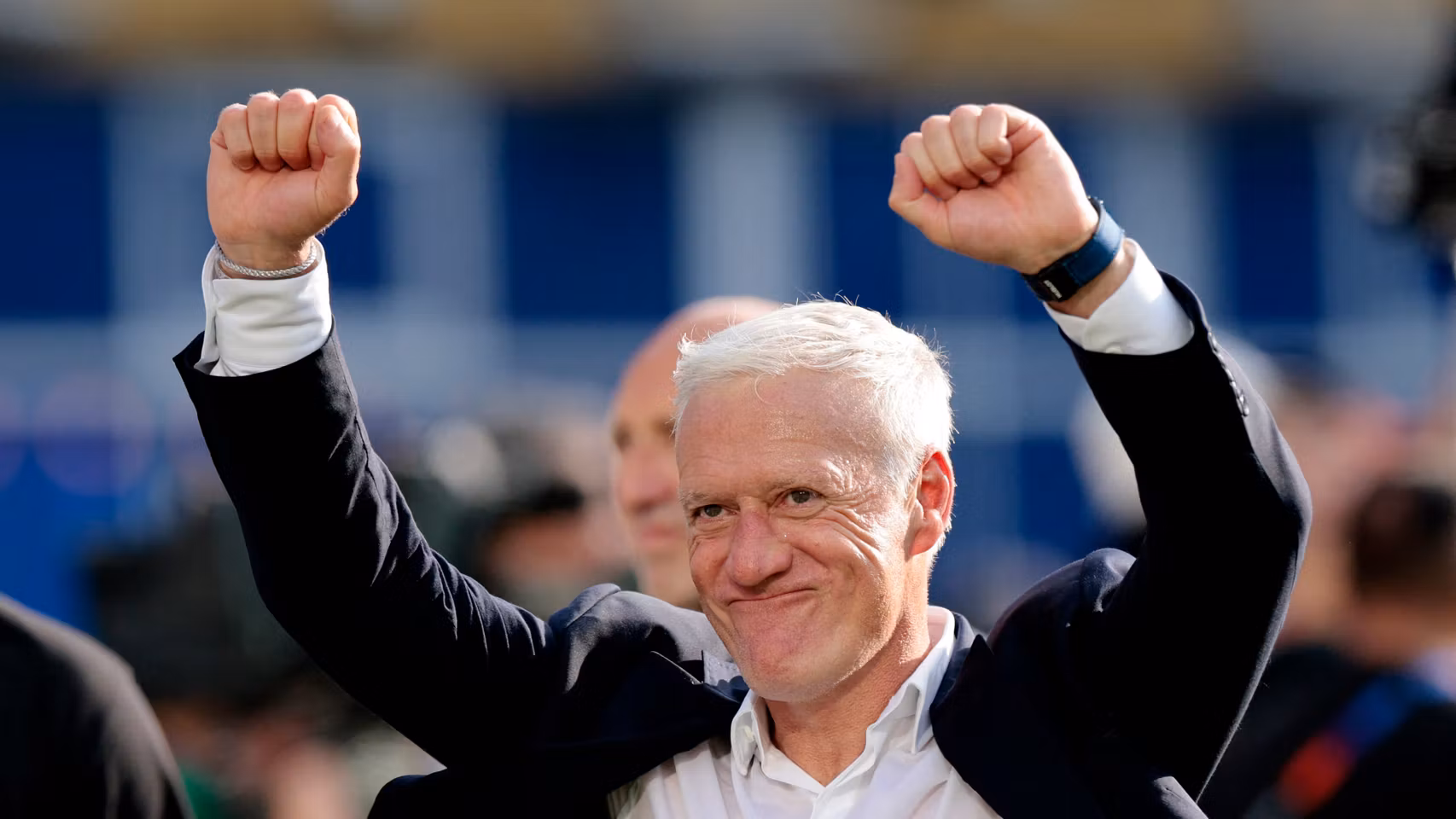 Didier Deschamps celebra el pase ante Marruecos en el Mundial 2026.