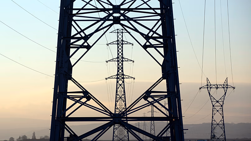 High voltage power lines are pictured outside Strasbourg, eastern France, Wednesday, Jan. 18, 2017.