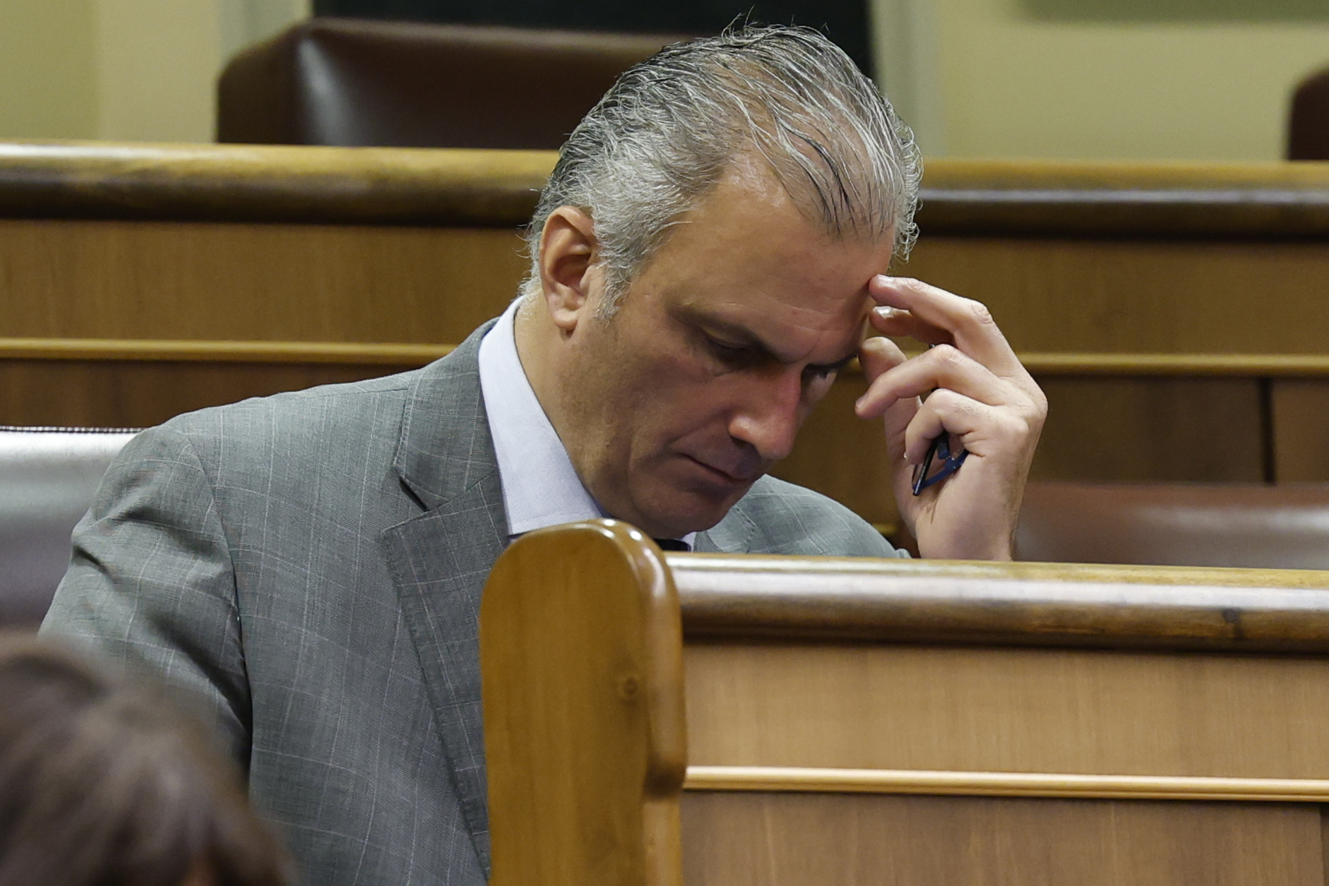 Ortega Smith, en el Congreso de los Diputados.