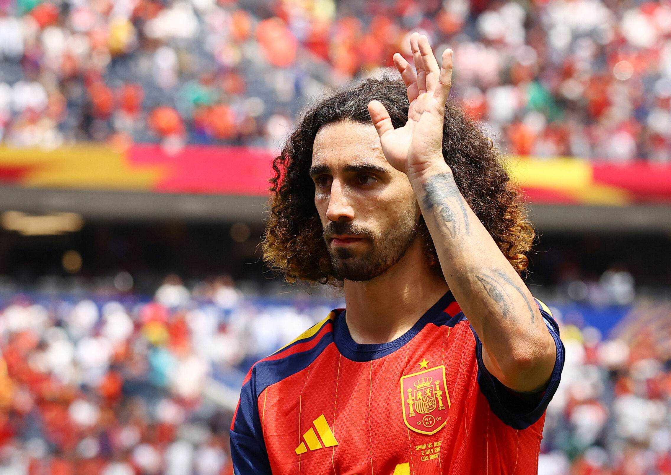 Foto: El jugador Marc Cucurella en el FIFA World Cup. (Reuters/Lisi Niesner)