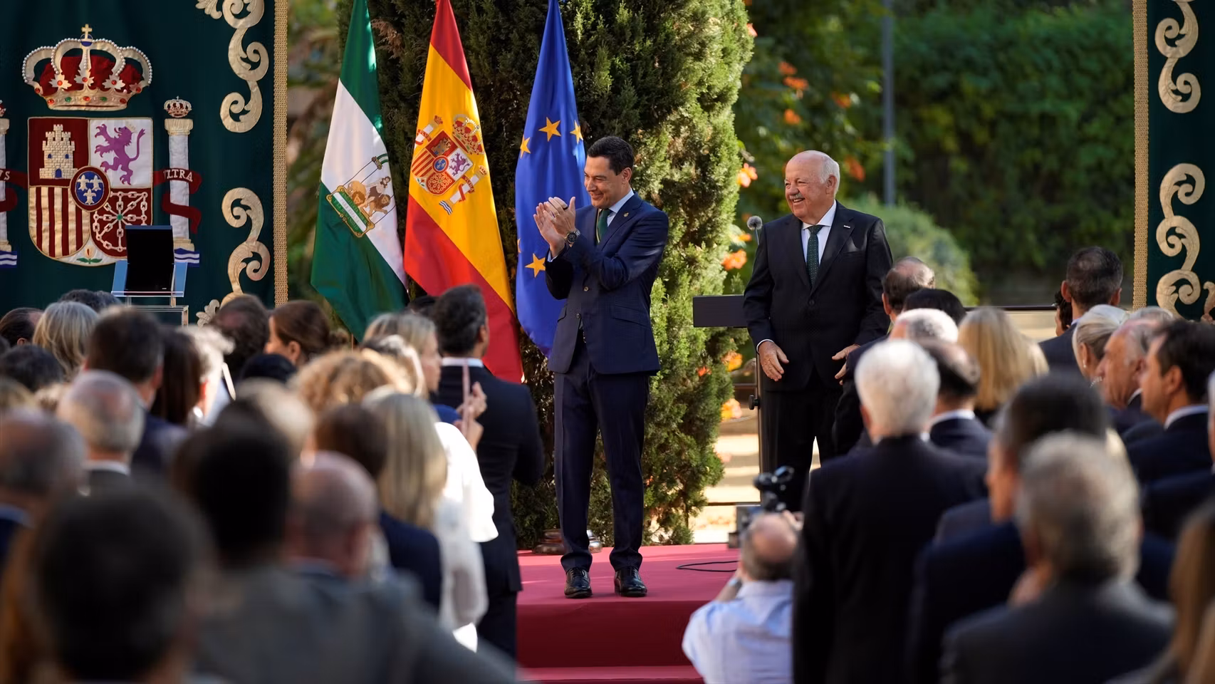 El presidente de la Junta de Andalucía, Juanma Moreno, tras tomar posesión por tercera vez. 