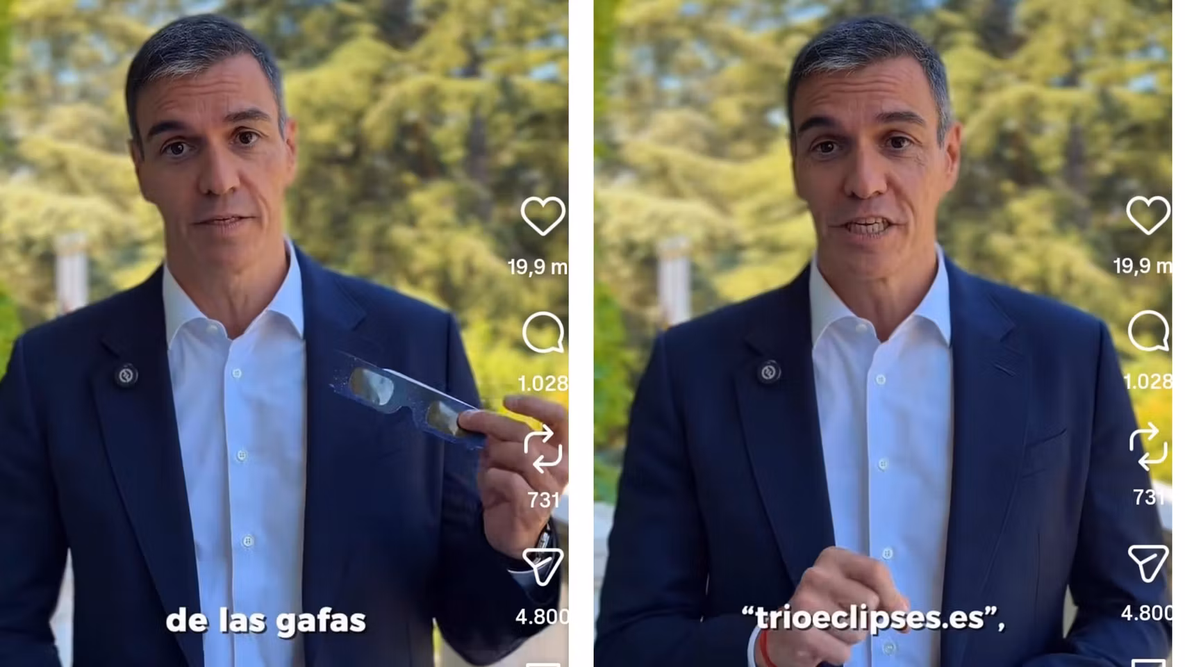 Sánchez, en el vídeo publicado en sus redes sociales