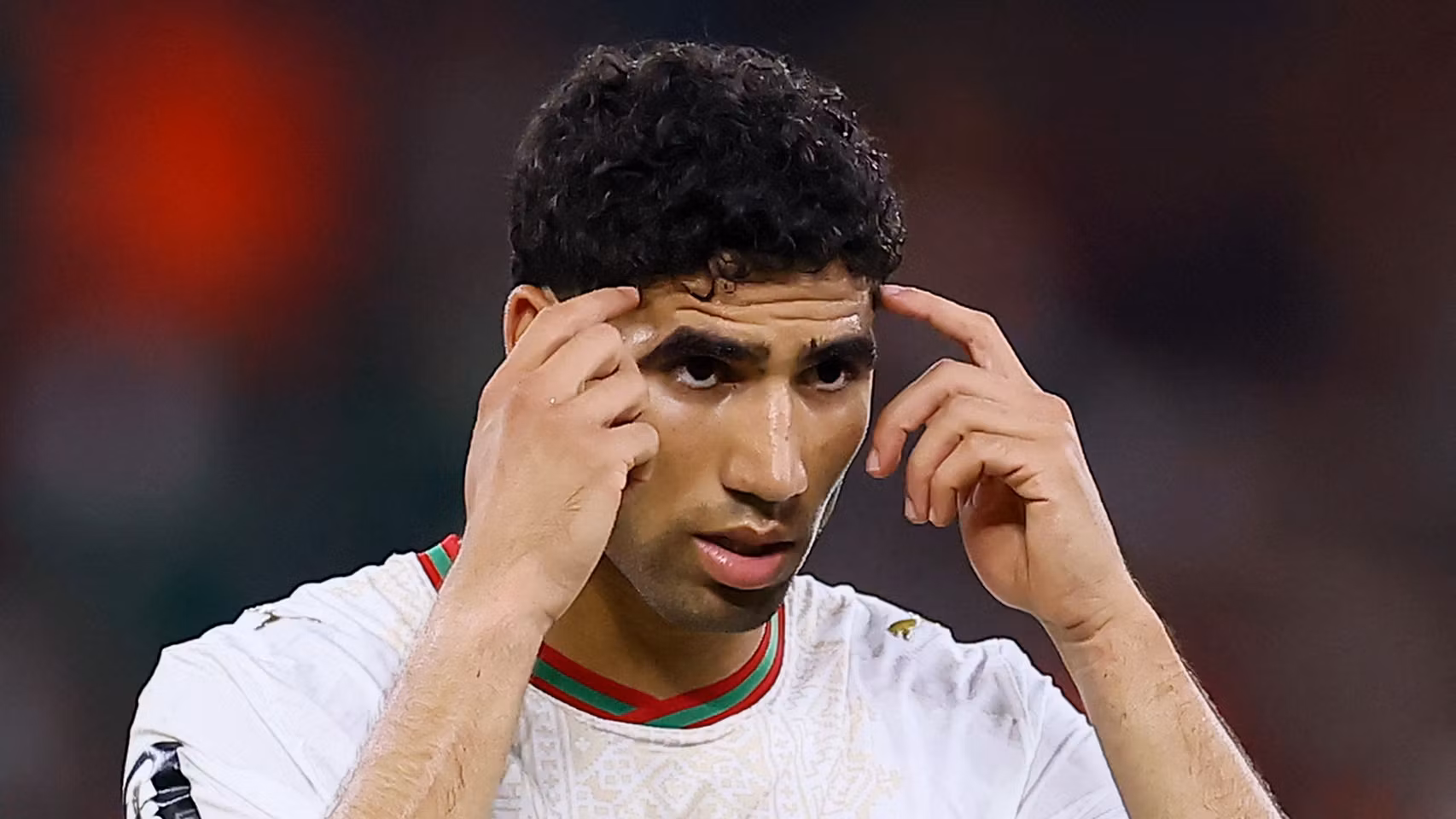 Achraf Hakimi, con la selección de Marruecos en el Mundial.