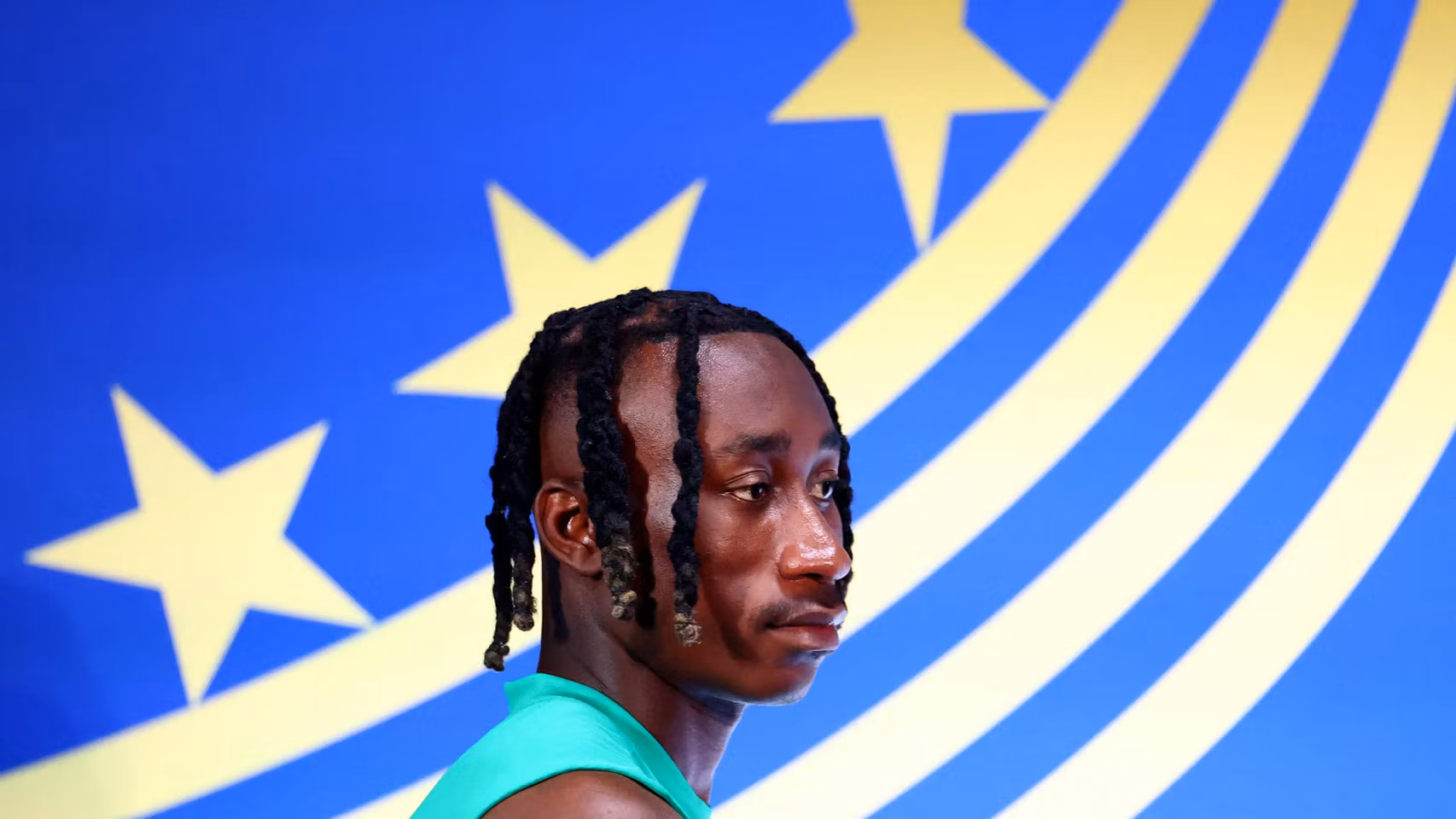 Yan Diomande, en una rueda de prensa del Mundial 2026.