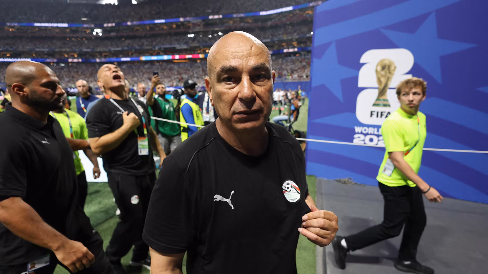 El seleccionador de Egipto, tras la derrota contra Argentina en el Mundial.
