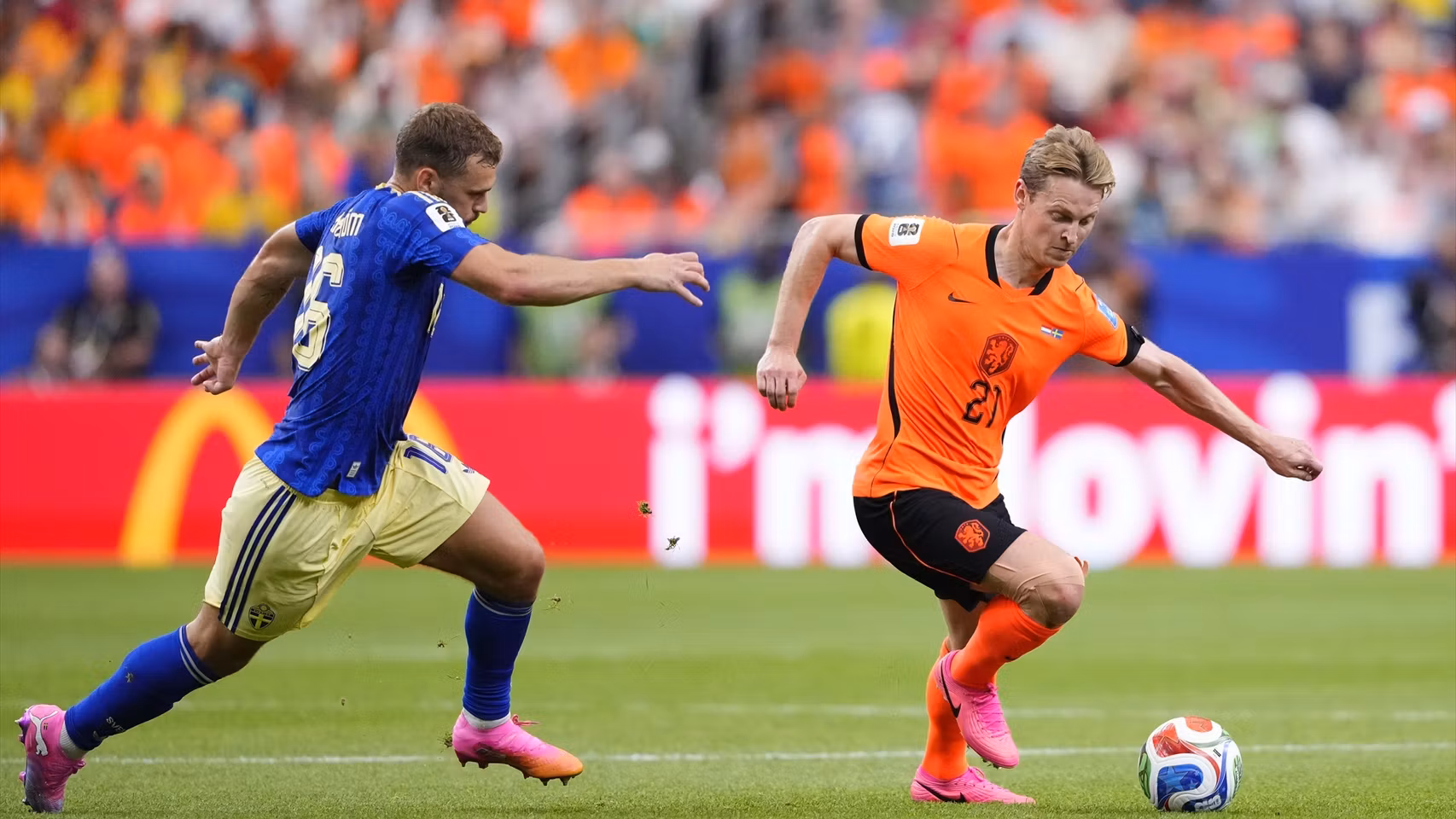 Frenkie de Jong, durante el partido ante Suecia.