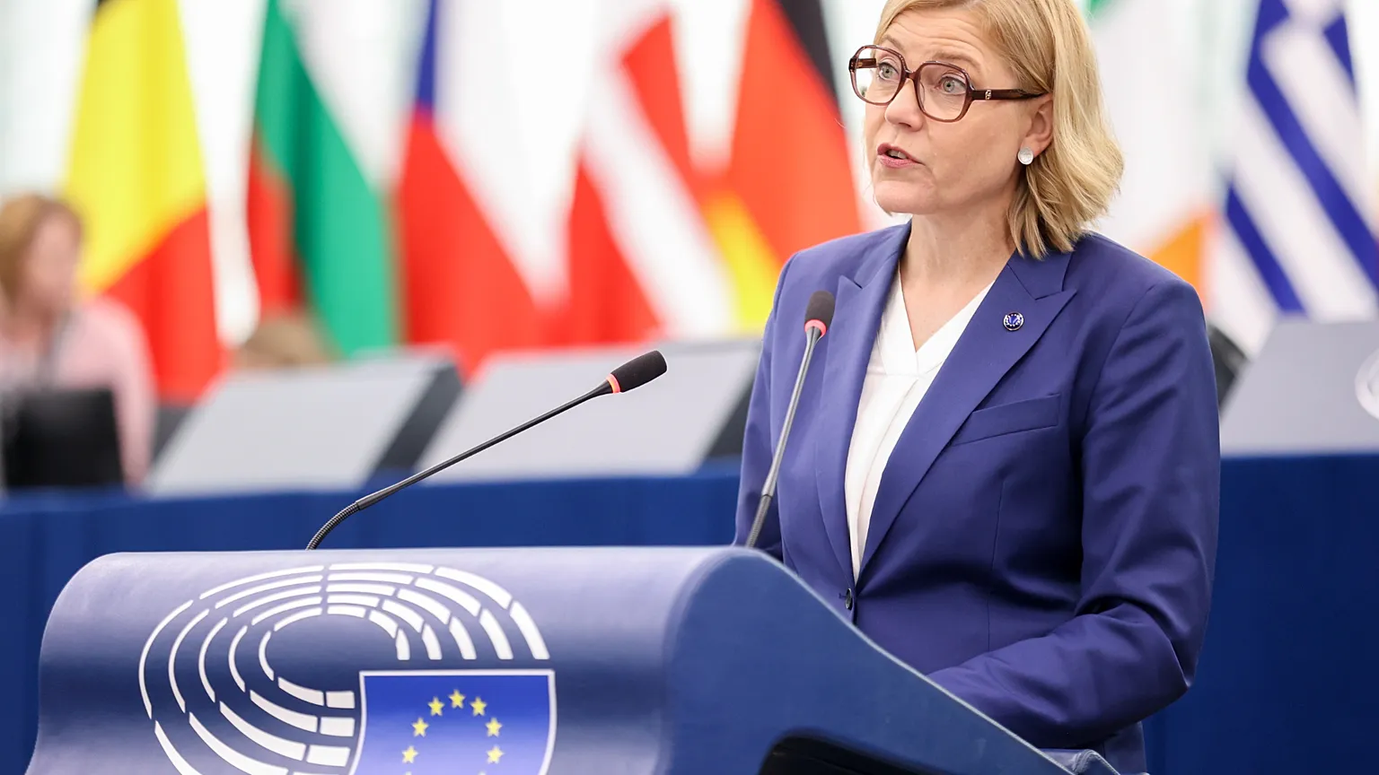 Executive Vice-President of the European Commission for Technological Sovereignty, Security, and Democracy Henna Virkkunen in Strasbourg, France on 7 July 2026.