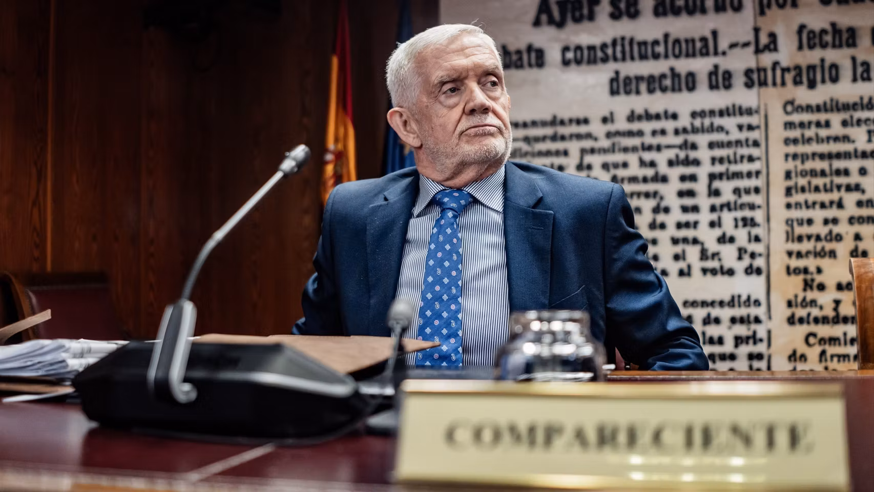 Manuel Llamas, DAO de la Guardia Civil, durante su comparecencia en la 'comisión Koldo' del Senado.