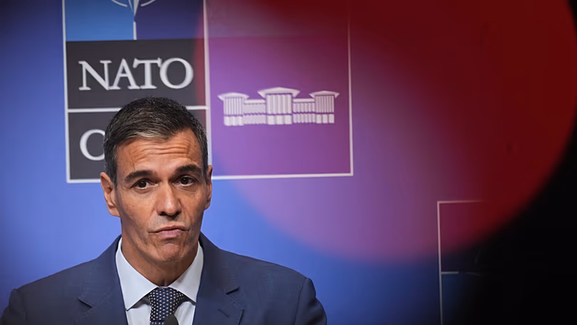 Spain's Prime Minister Pedro Sánchez speaks during a media conference at the NATO summit in Ankara, 8 July, 2026