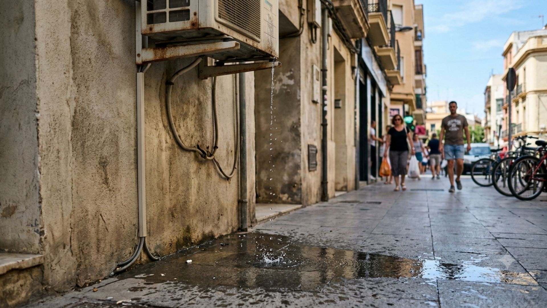 Un abogado asegura que te pueden multar con hasta 1.000 euros si tu aire acondicionado gotea agua en la calle