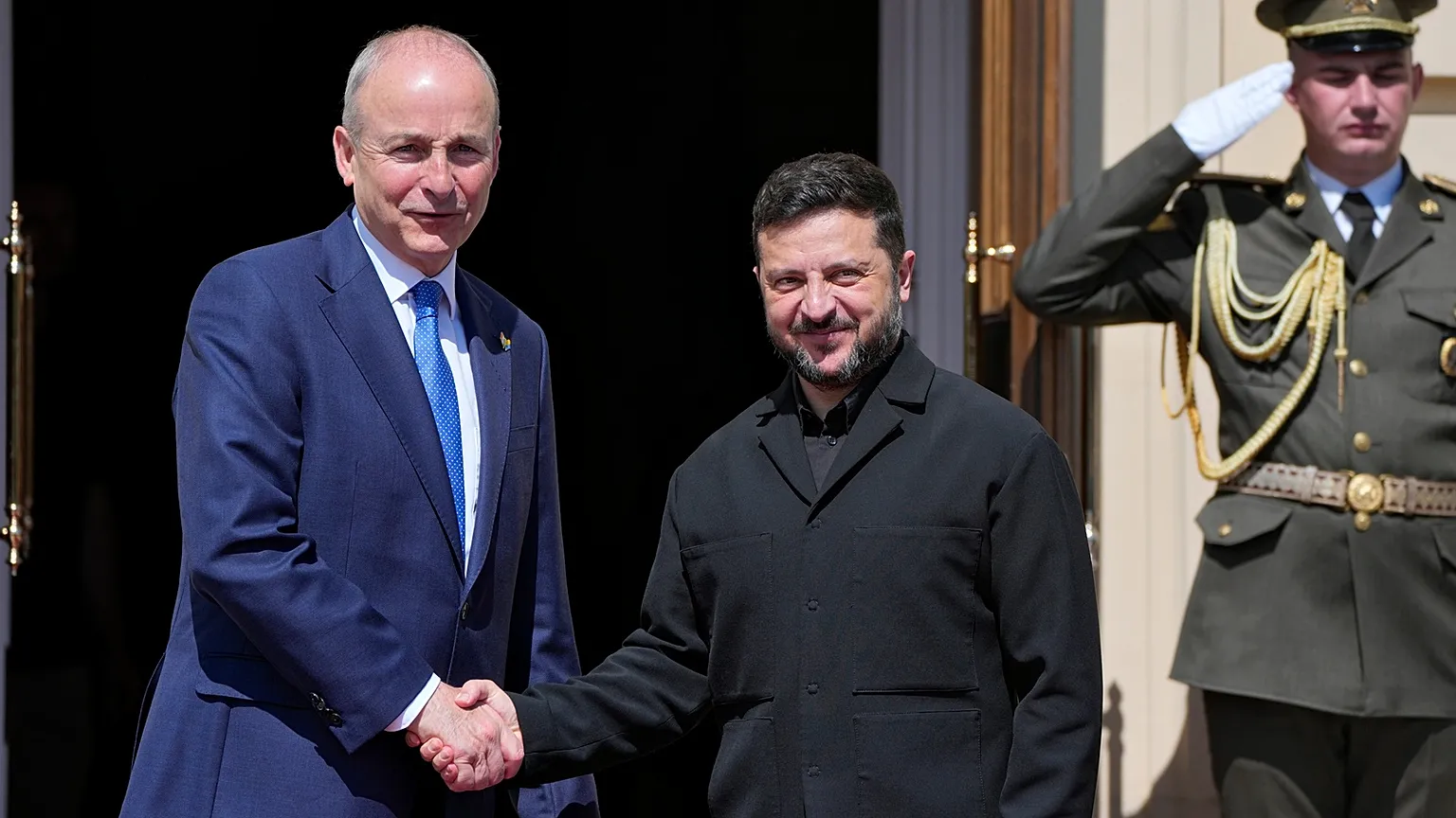 Micheál Martin and Volodymyr Zelenskyy in Kyiv.