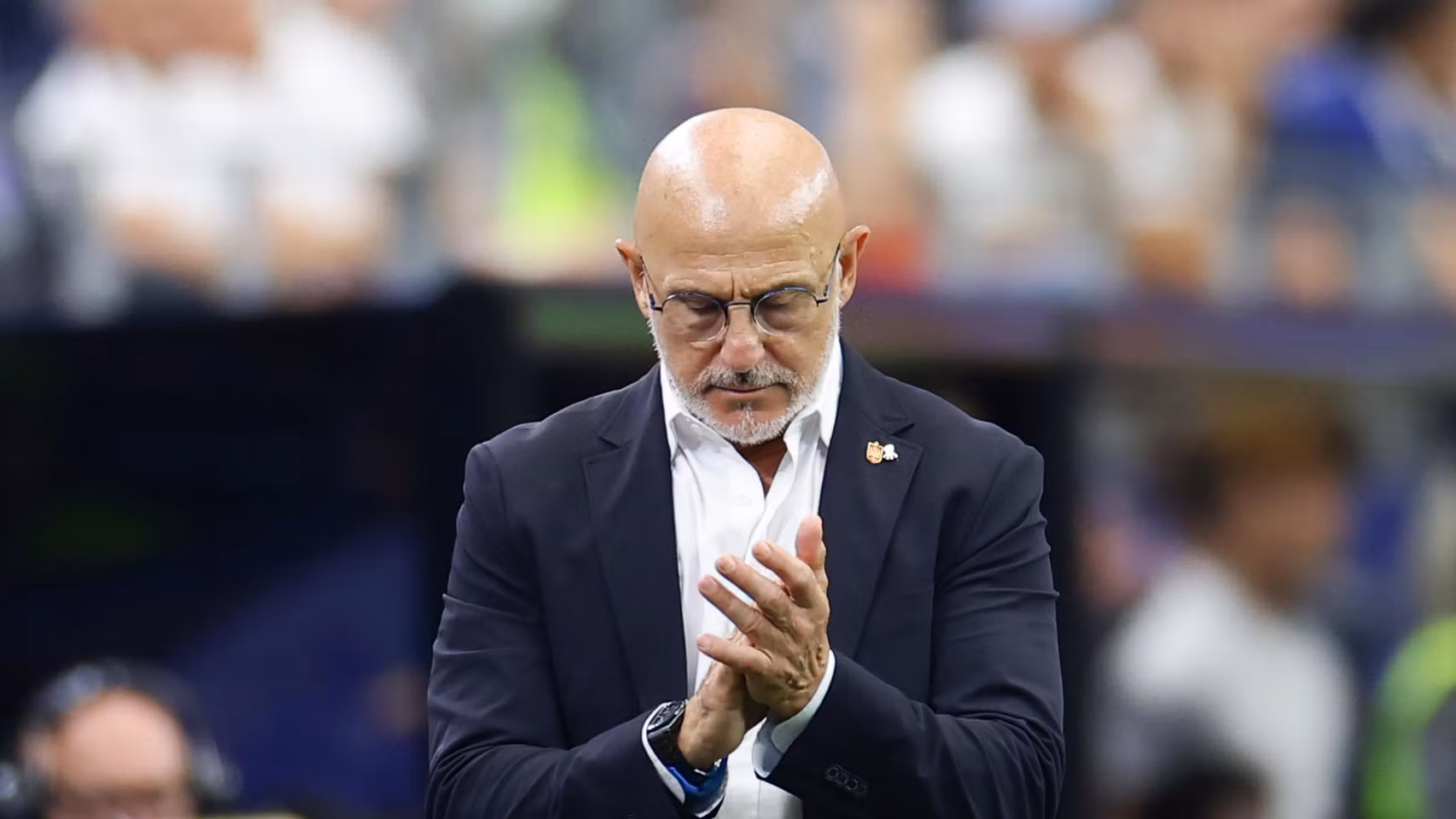 Luis de la Fuente, durante el Francia-España del Mundial.
