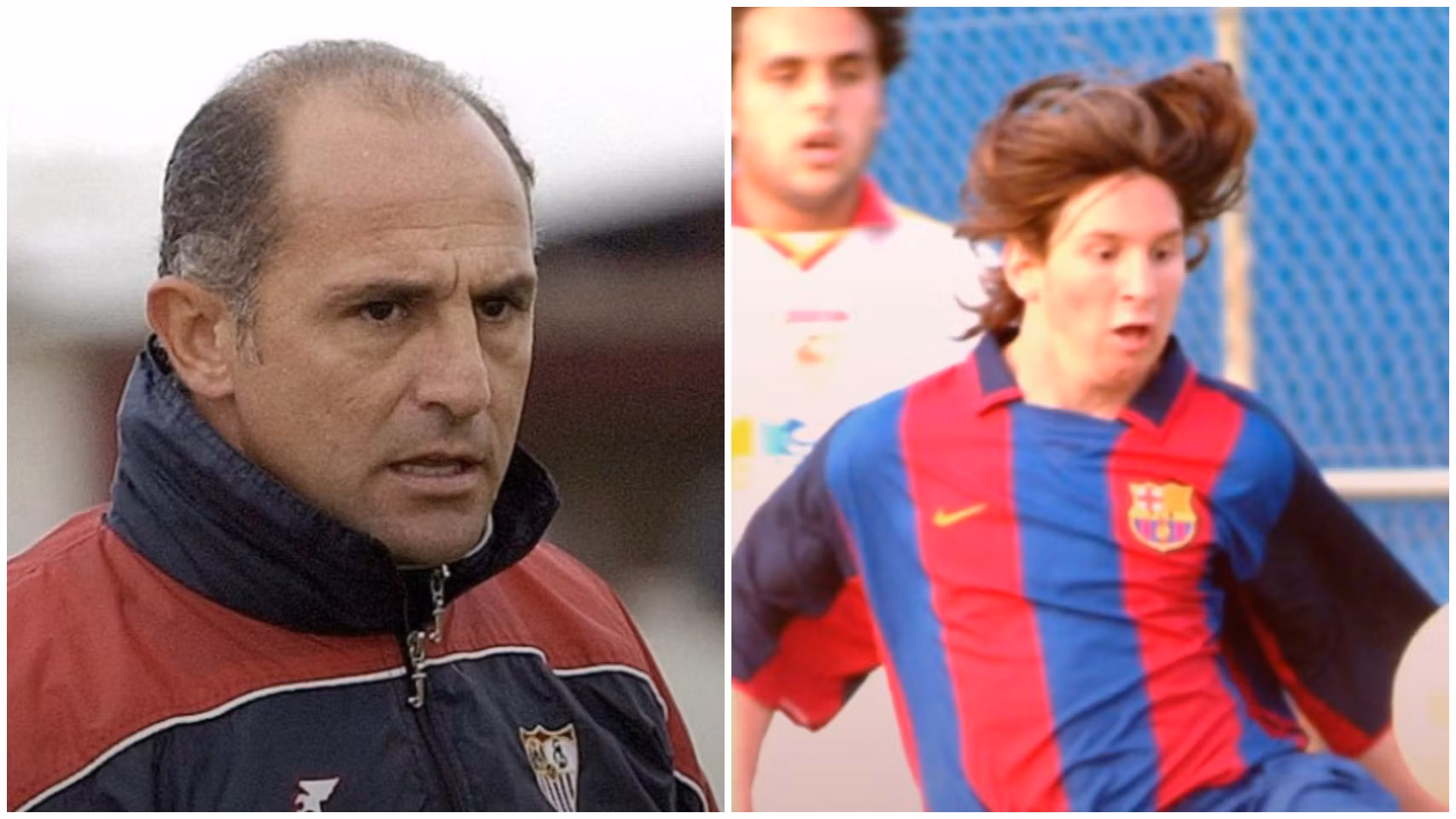 Luis de la Fuente y Leo Messi, a comienzos de los 2000.