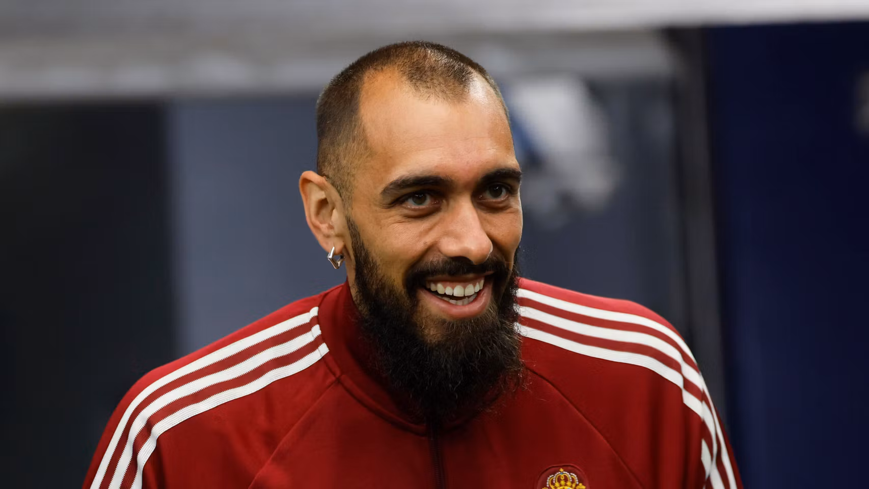Borja Iglesias, con la Selección en la concentración del Mundial.