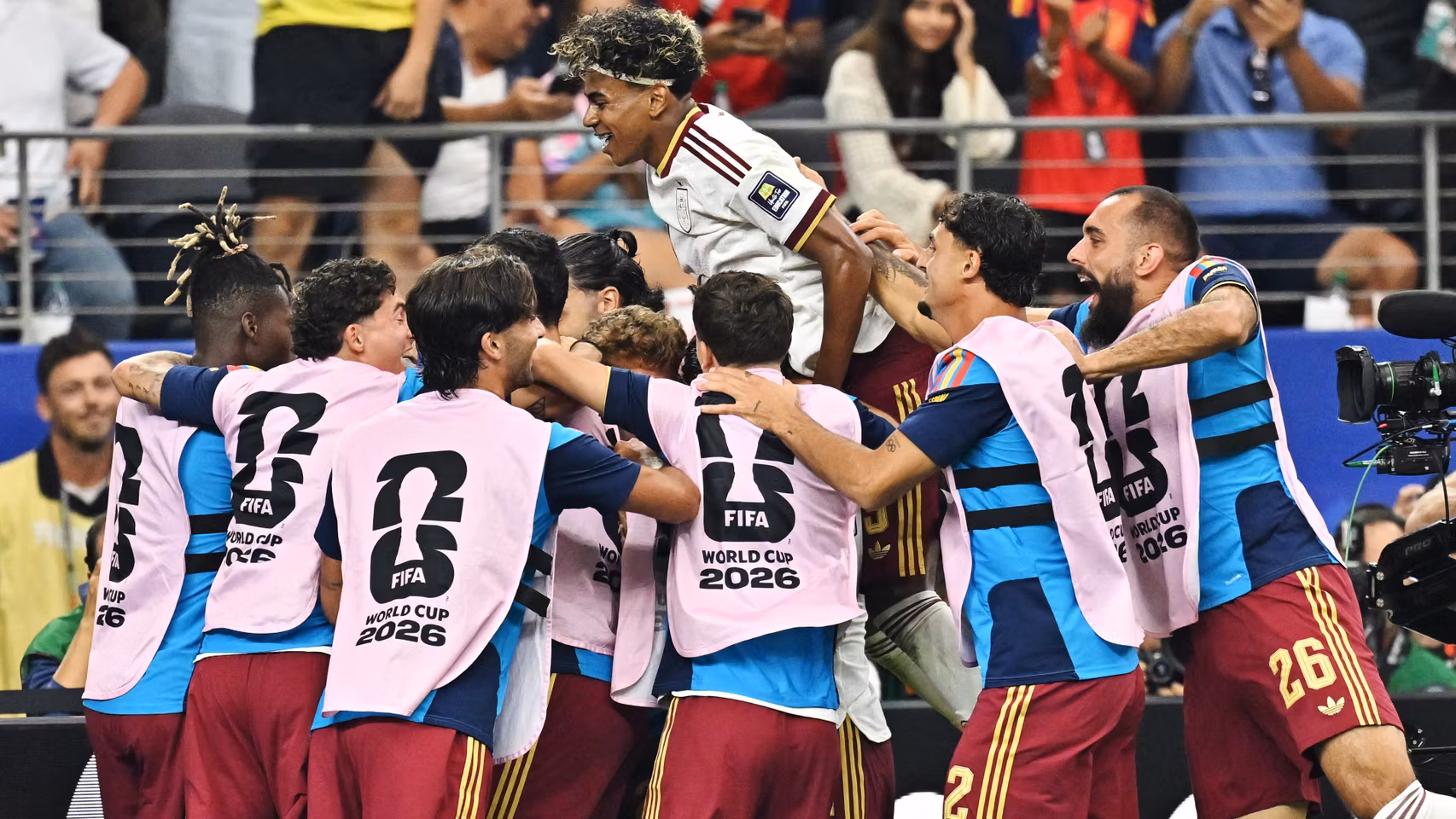 La Selección celebra el gol de Pedro Porro ante Francia.