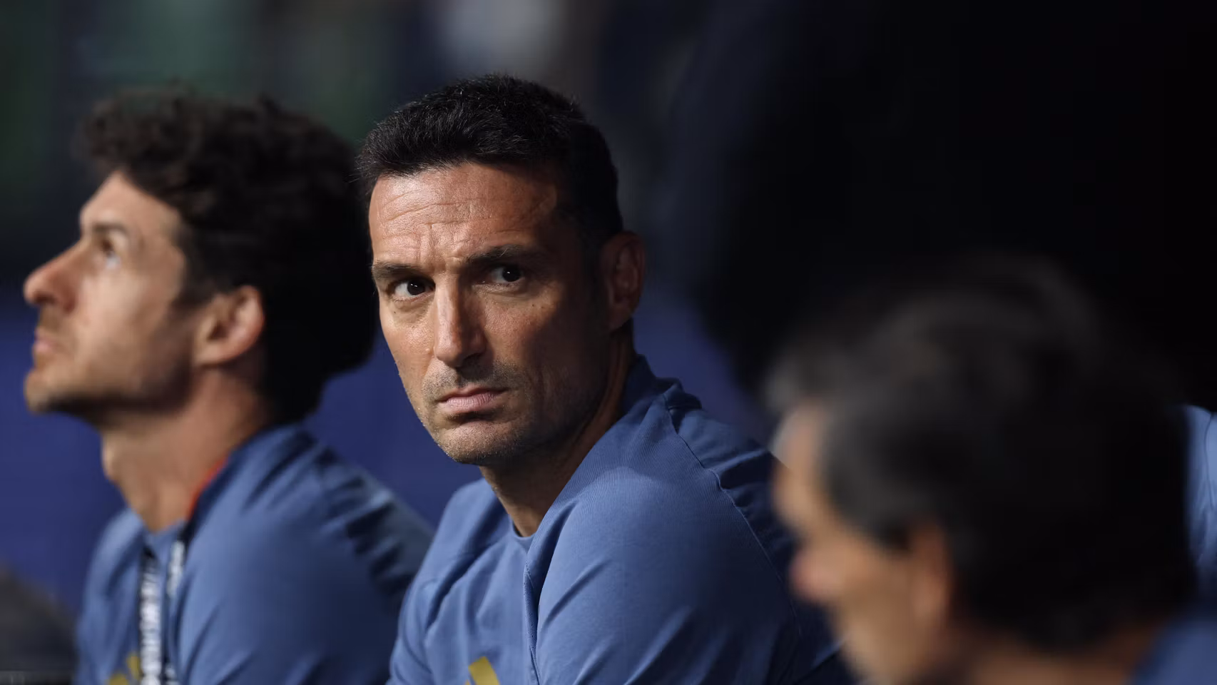 Scaloni, durante el partido contra Egipto.