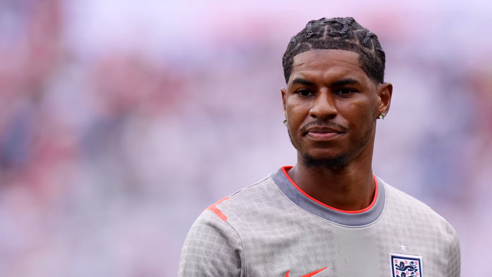 Marcus Rashford, en un calentamiento con Inglaterra durante el Mundial.