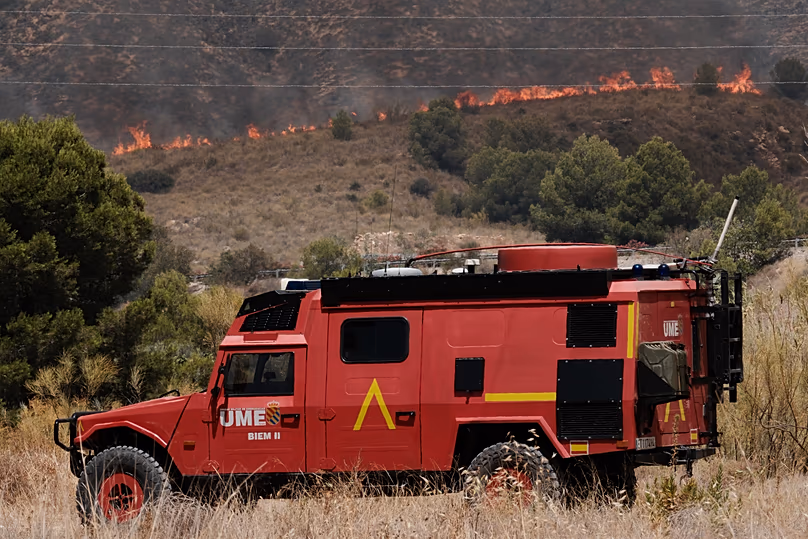 A wildfire rages in Alfajir near Almeria, 10 July, 2026
