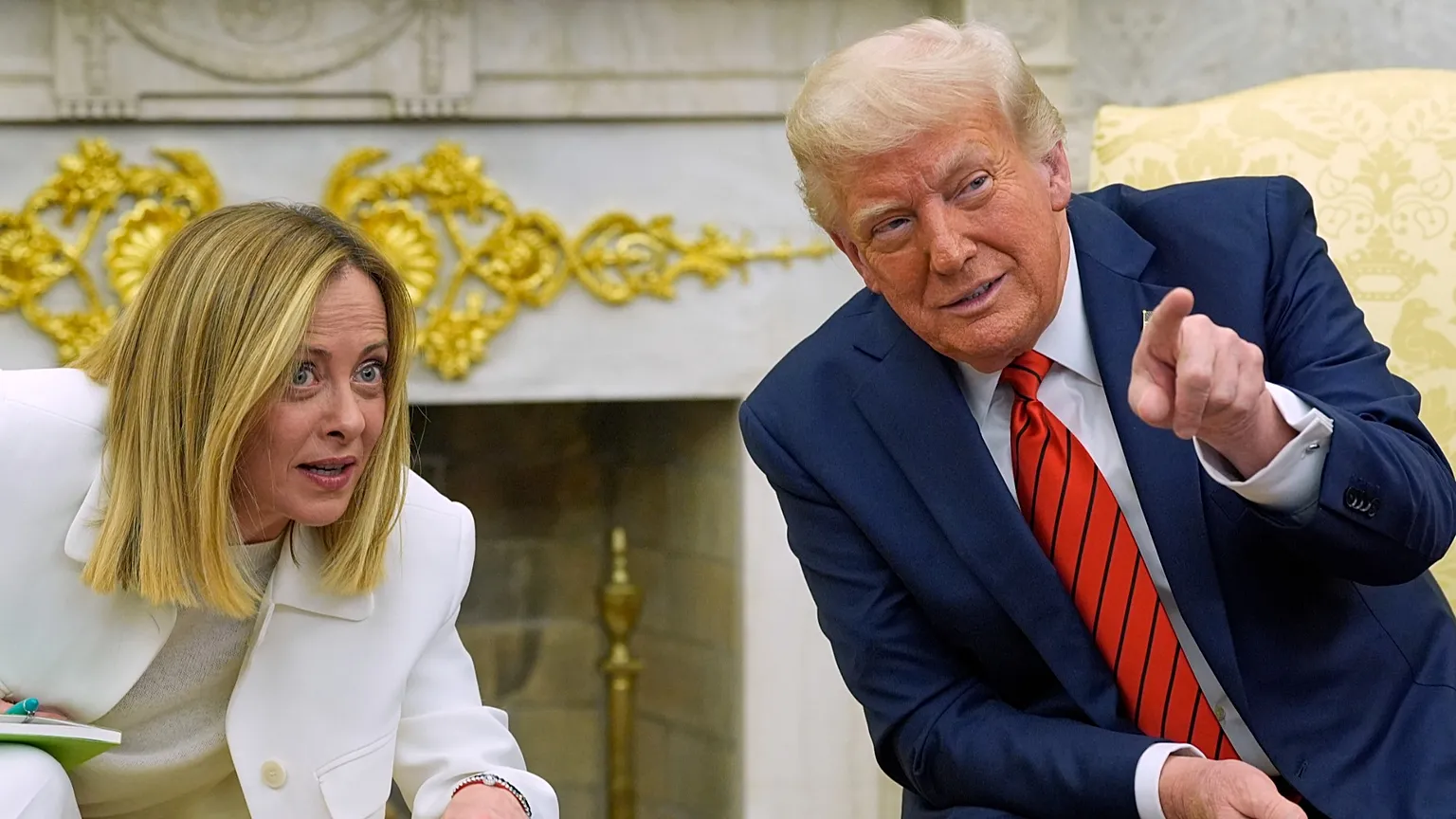 US President Donald Trump meets with Italy's Prime Minister Giorgia Meloni in the Oval Office of the White House, 17 April, 2025