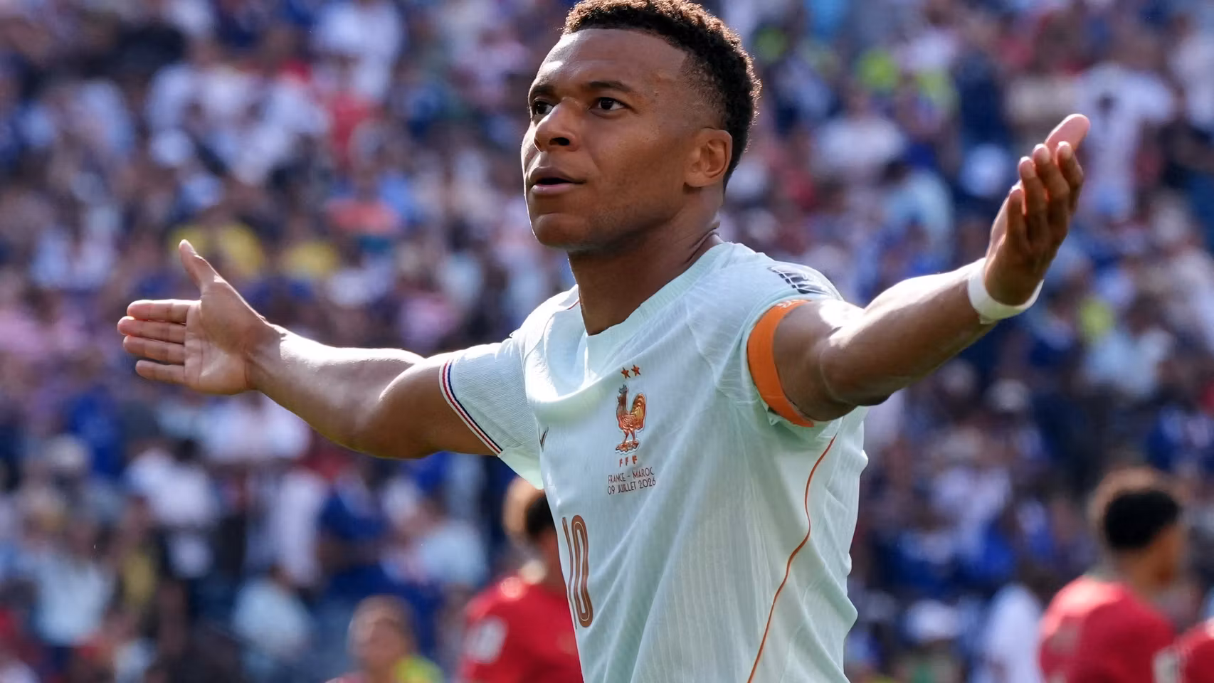 Kylian Mbappé, en el partido de cuartos de final ante Marruecos.