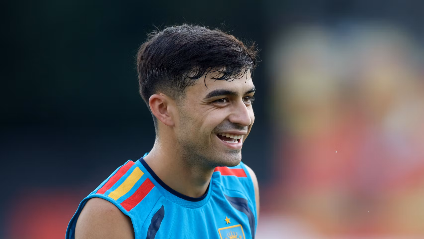 Pedri, durante un entrenamiento con España.