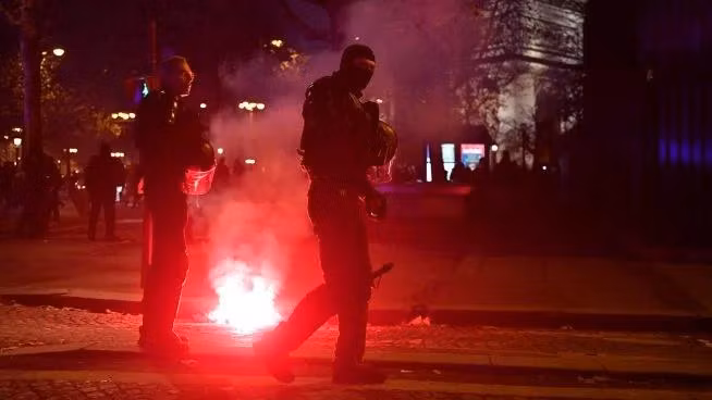 Disturbios en Francia tras el partido ante Marruecos en 2022.