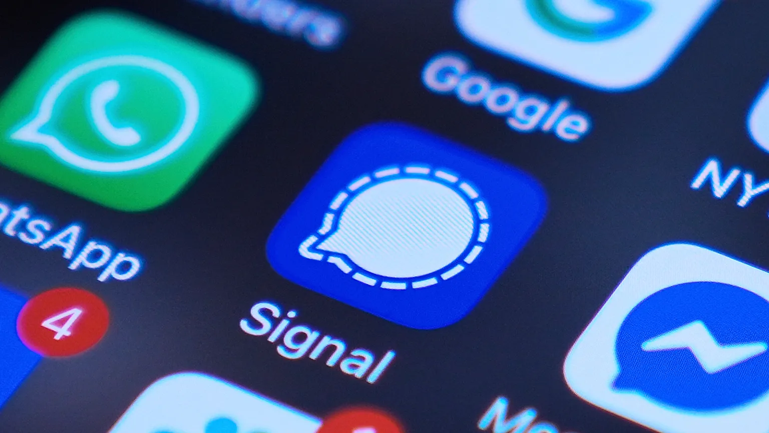 Signal app on a smartphone on a mobile device screen.