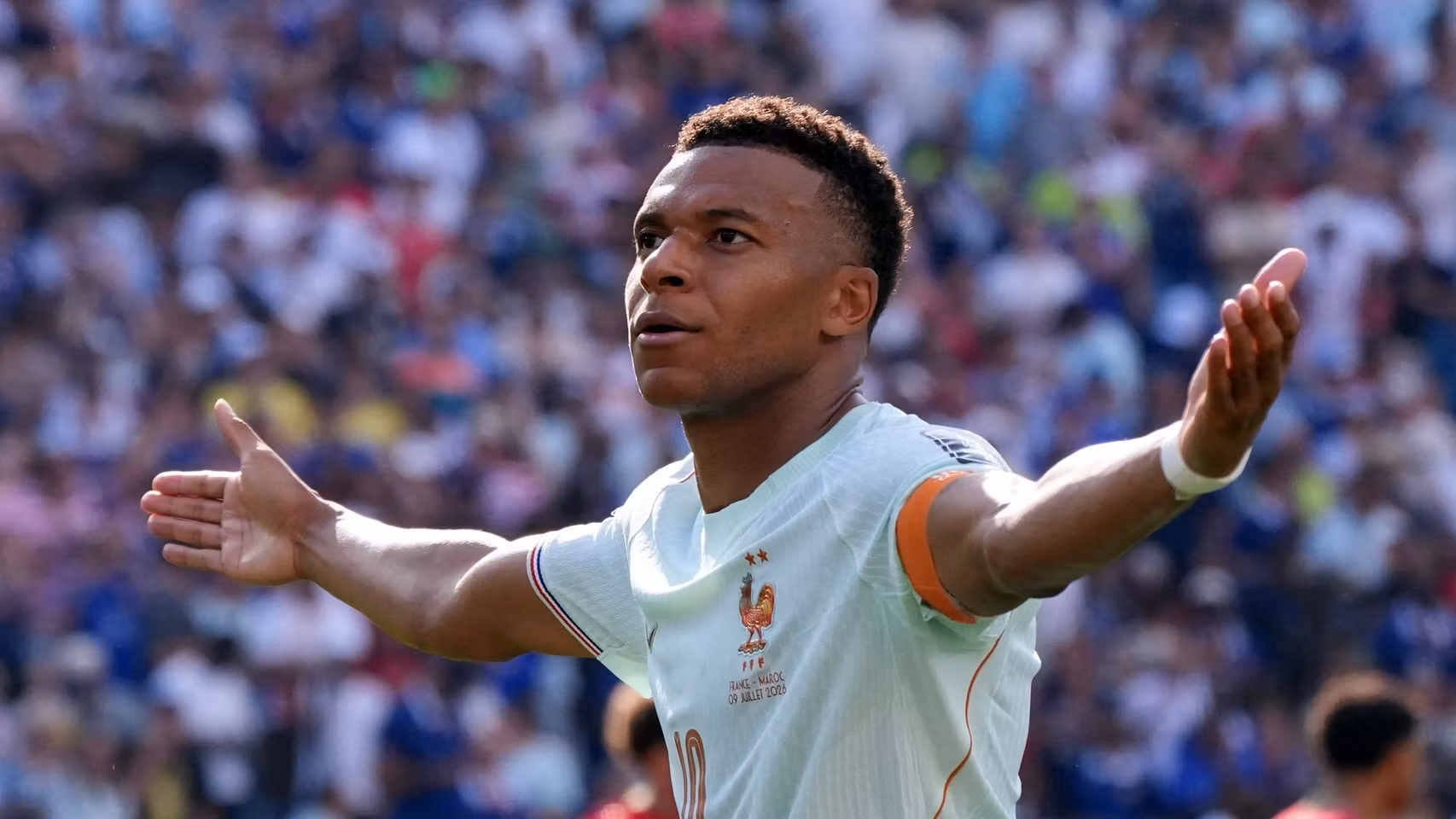 Kylian Mbappé, en el partido de cuartos de final ante Marruecos.