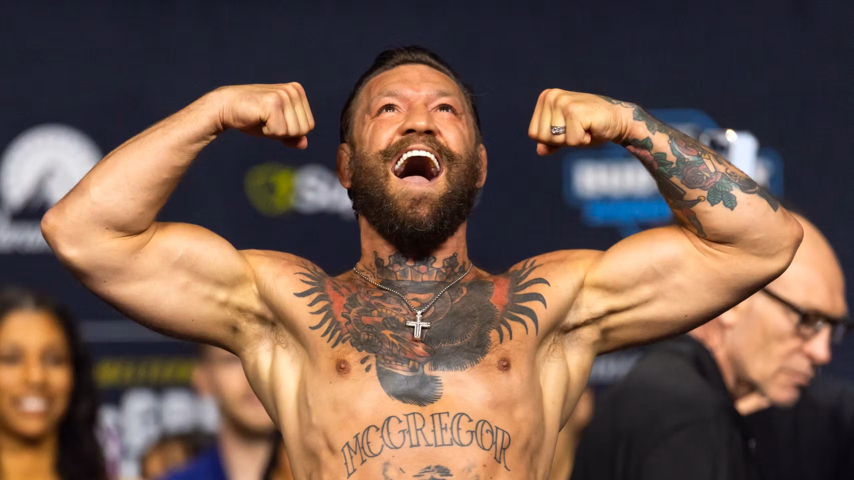 Conor McGregor, en el pesaje oficial previo a su pelea en el UFC 329