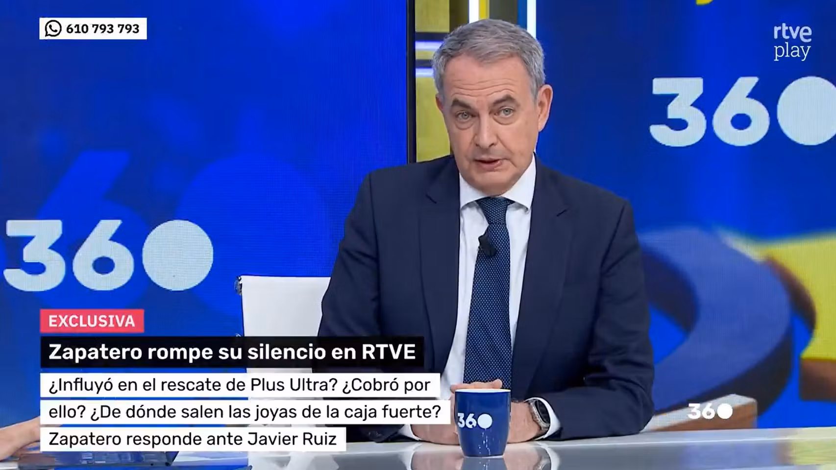 José Luis Rodríguez Zapatero, este jueves durante la entrevista en 'Mañaneros 360' de TVE.