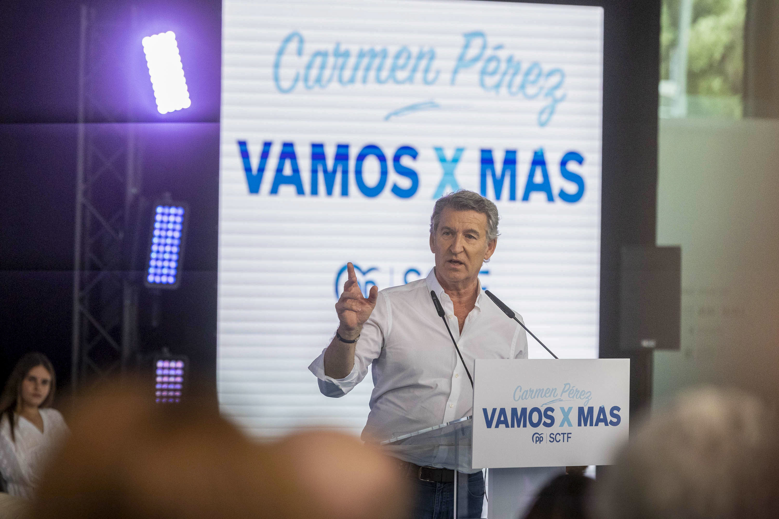 El líder del PP, Alberto Núñez Feijóo, este viernes en Santa Cruz de Tenerife