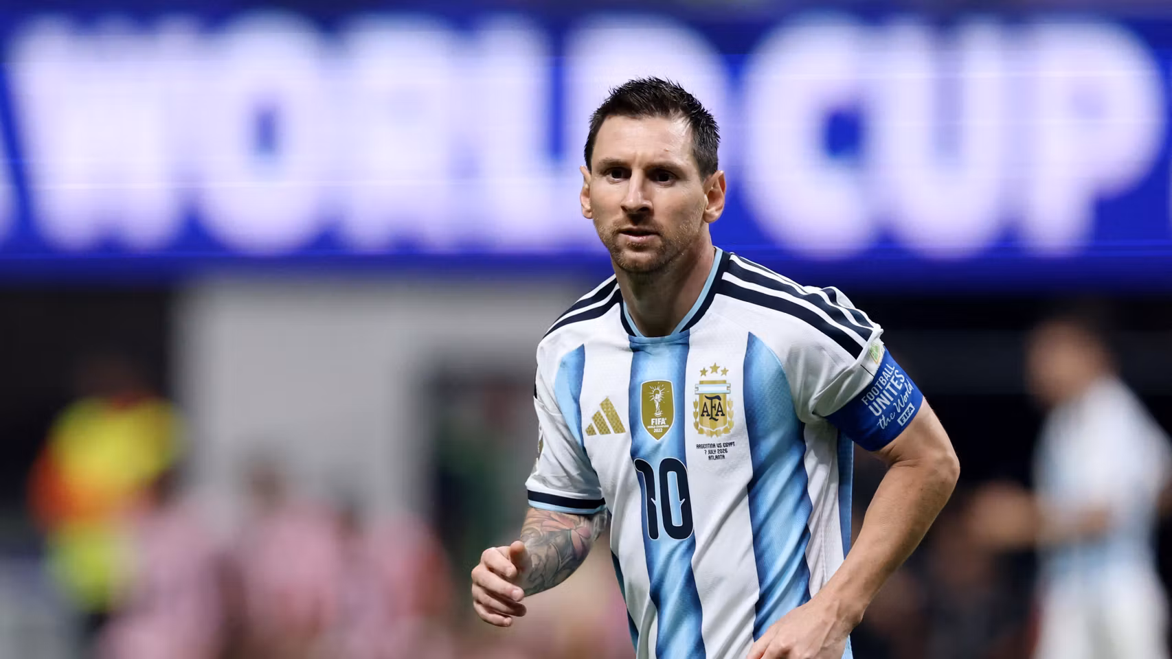 Messi, durante el partido contra Egipto.