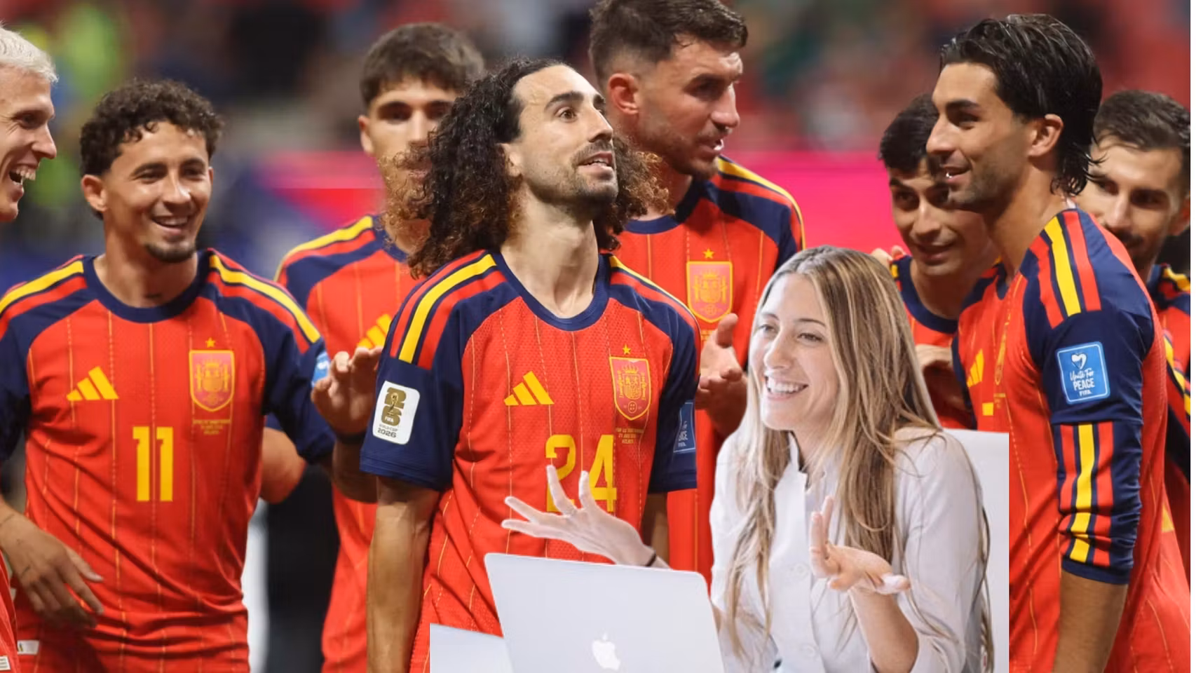 Los jugadores de la Selección y Toscana Viar.