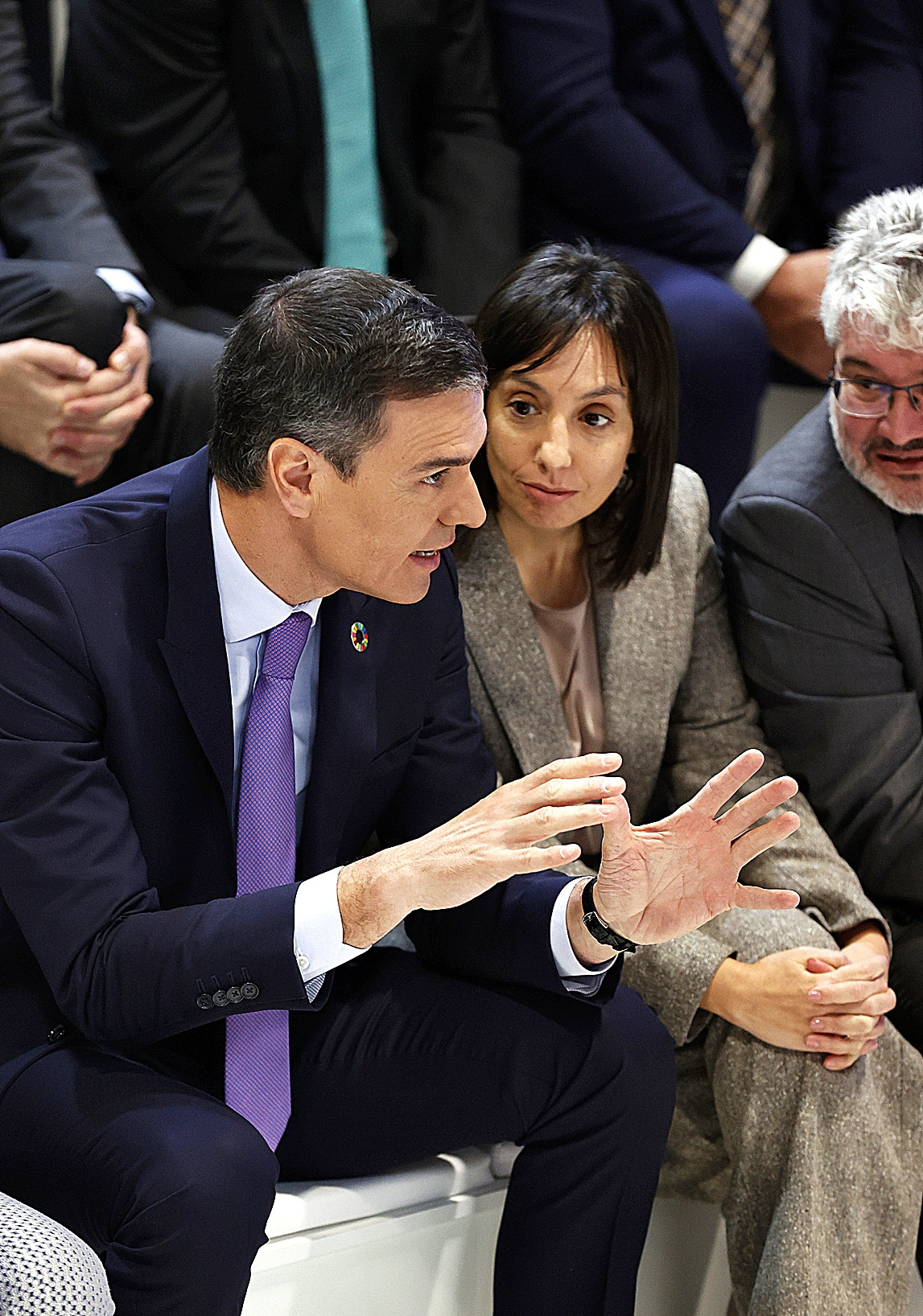 El presidente Pedro Sánchez y la entonces delegada del Gobierno en Madrid, Mercedes González, en 2023.
