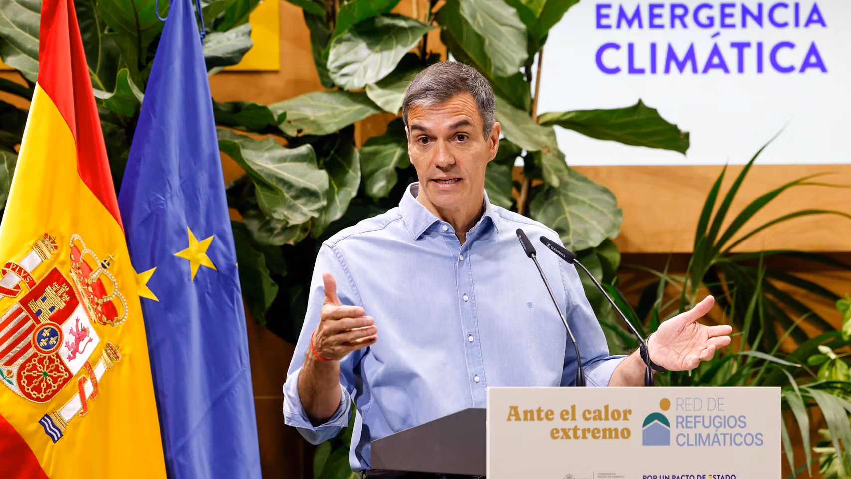 El presidente del Gobierno, Pedro Sánchez clausura este lunes la presentación de la Red de Refugios Climáticos.