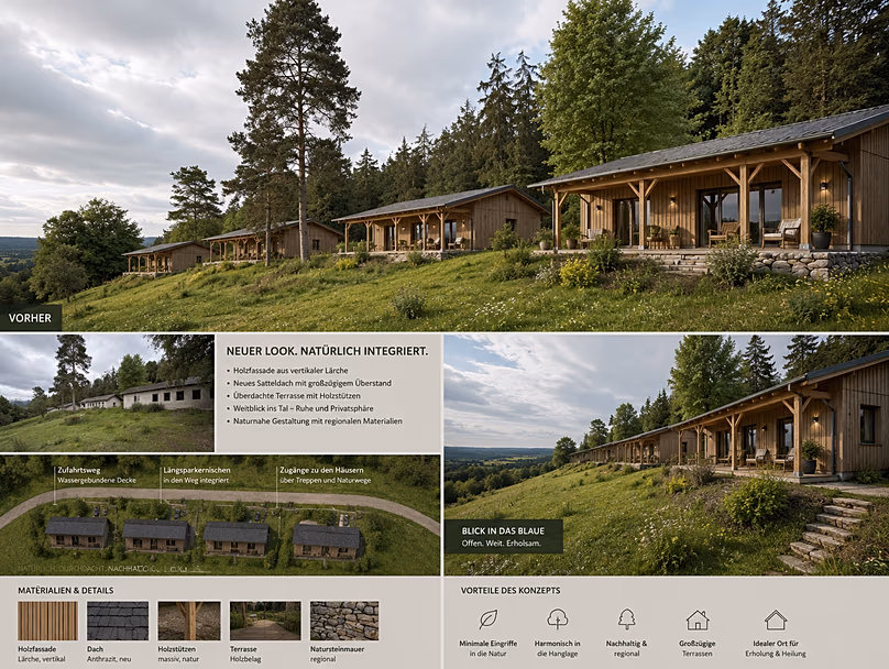 Before-and-after visualisation: how the owner imagines the site’s future.