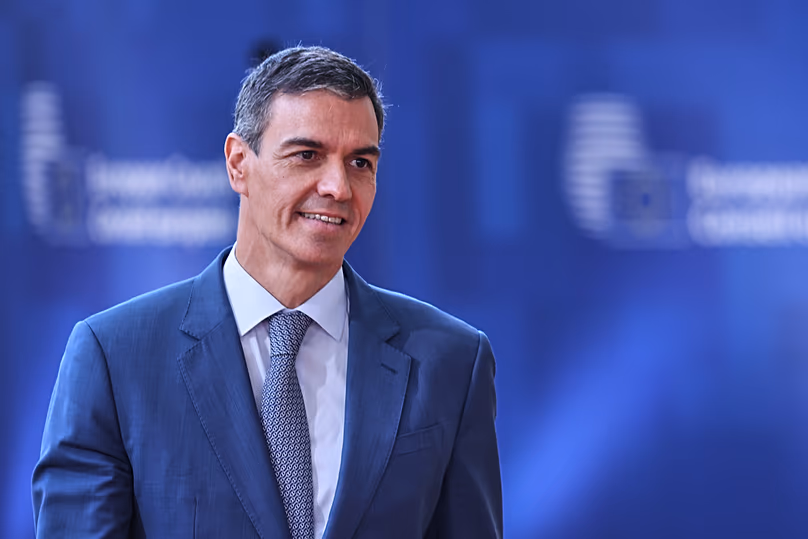 Spain's Prime Minister Pedro Sánchez arrives for the EU summit in Brussels, 18 June, 2026