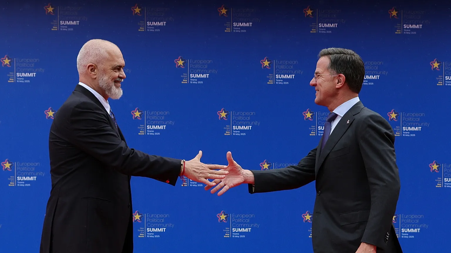 Albanian Prime Minister Edi Rama (left) and NATO Secretary General Mark Rutte.