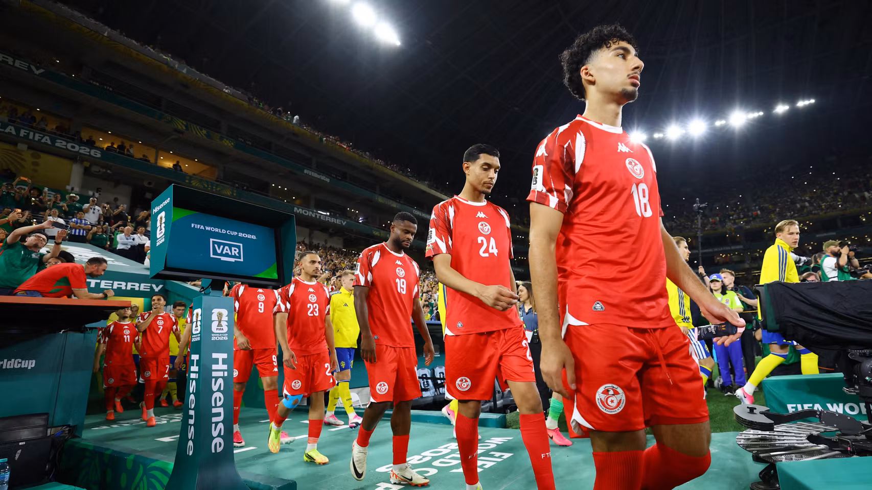 Los jugadores de la selección de Túnez, durante el Mundial.