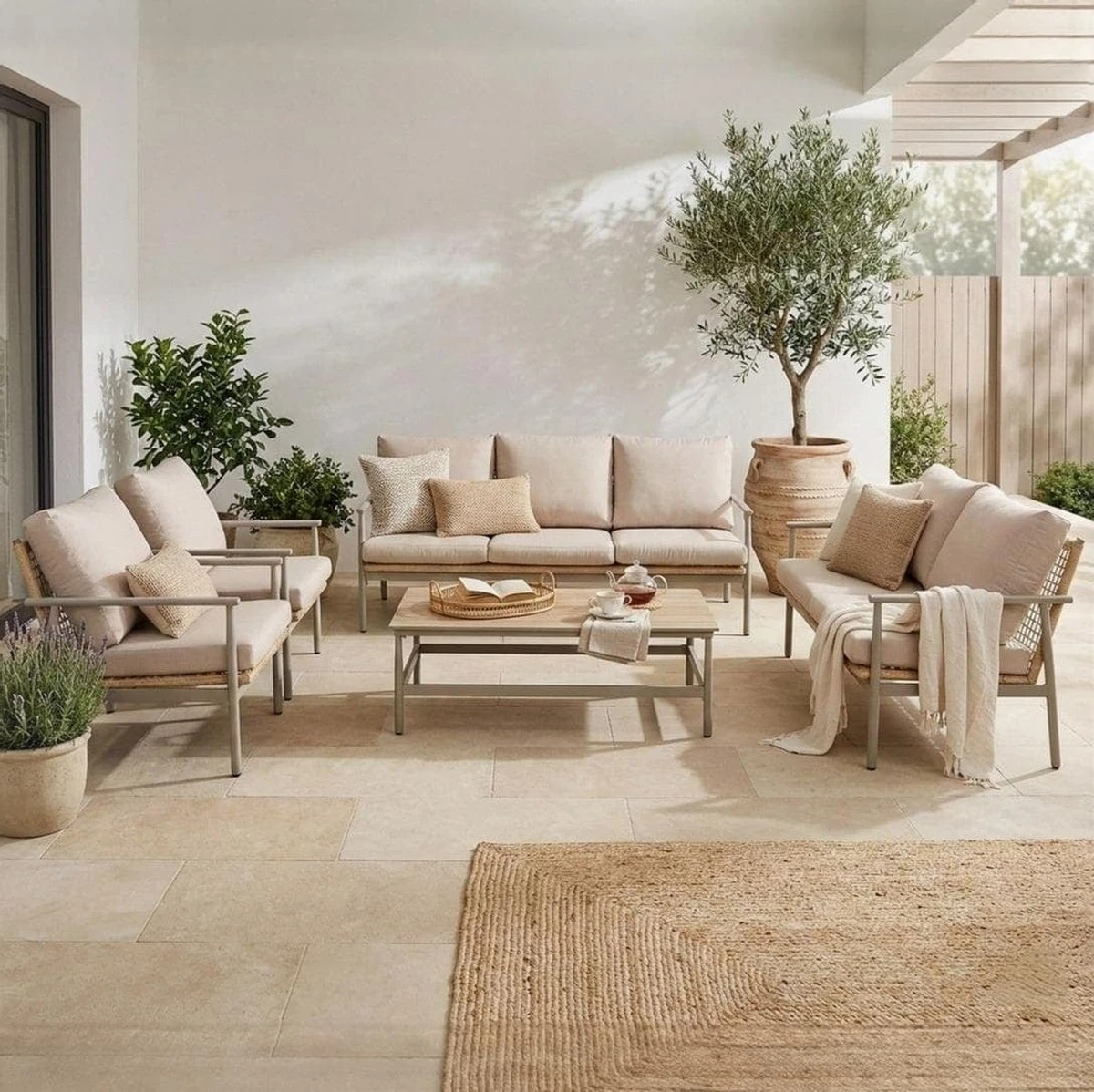Adiós a las reformas: el set Garda Outdoor Fabric Corner Sofa Set de Dunelm baja 500 € - image 1