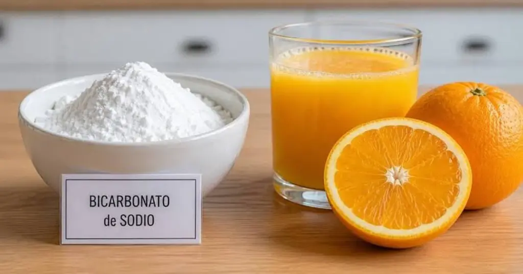 Adiós a los químicos: usa Bicarbonato de sodio y Jugo de naranja en tu cocina