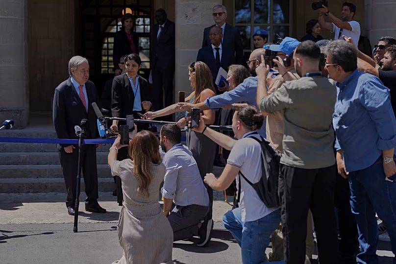 Guterres' spoke to the media after his meeting with Nikos Christodoulides