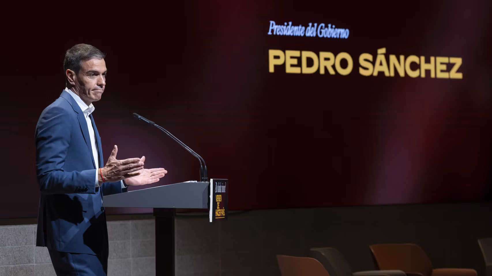 Pedro Sánchez, en el Colegio de Arquitectos de Madrid, el martes.