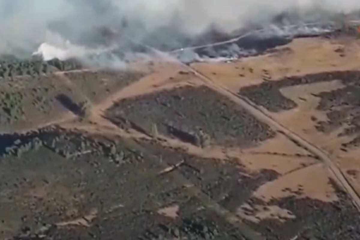 Imagen aérea del incendio en La Mierla (Guadalajara)